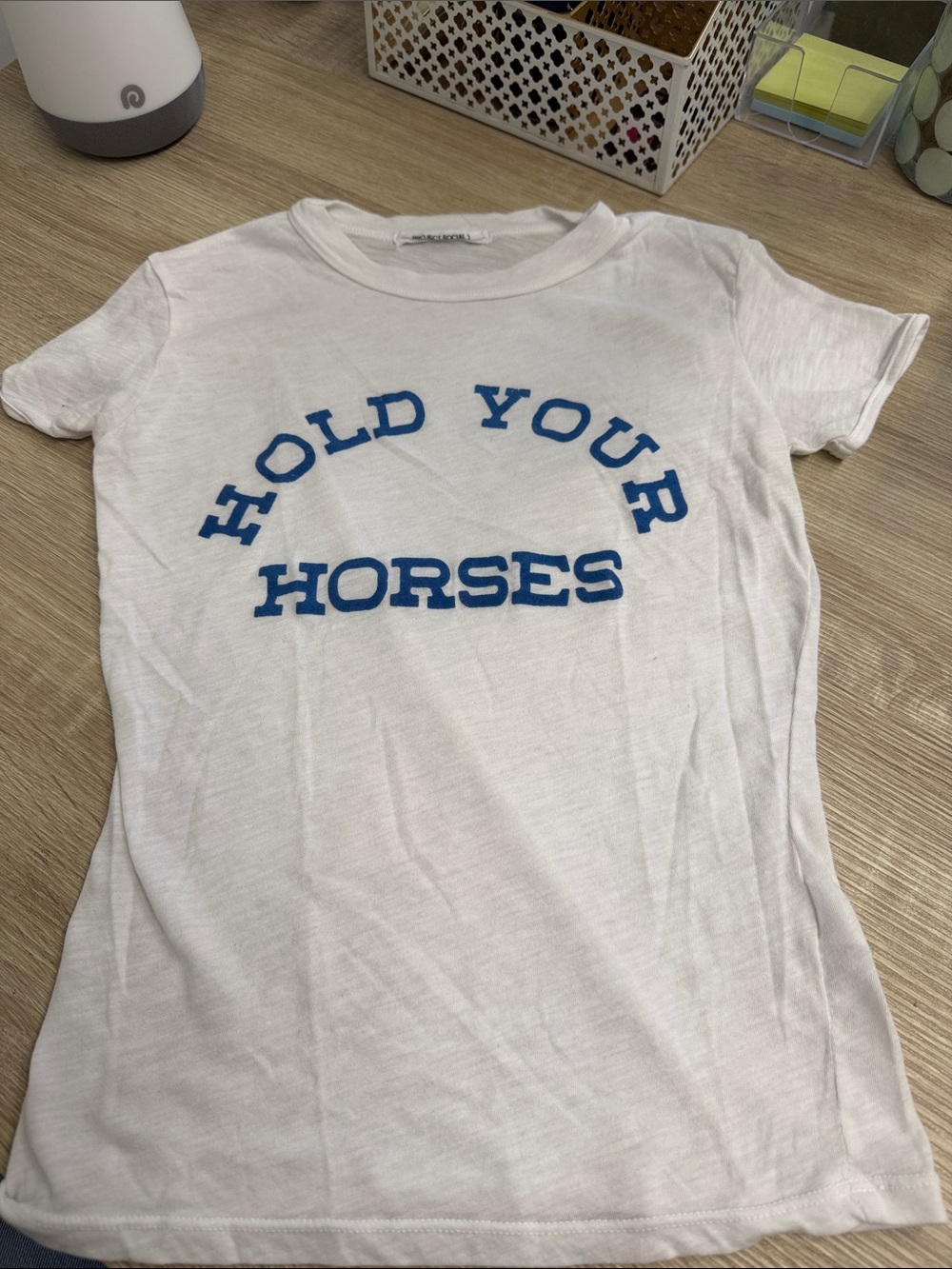 Project Social T White Tee with Blue Logo Tag